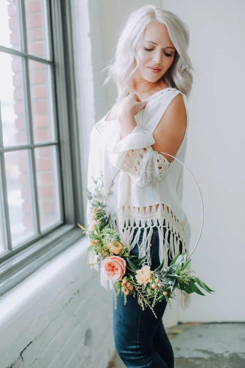 Trend Alert: Floral Hoop wreath bouquet-non traditional